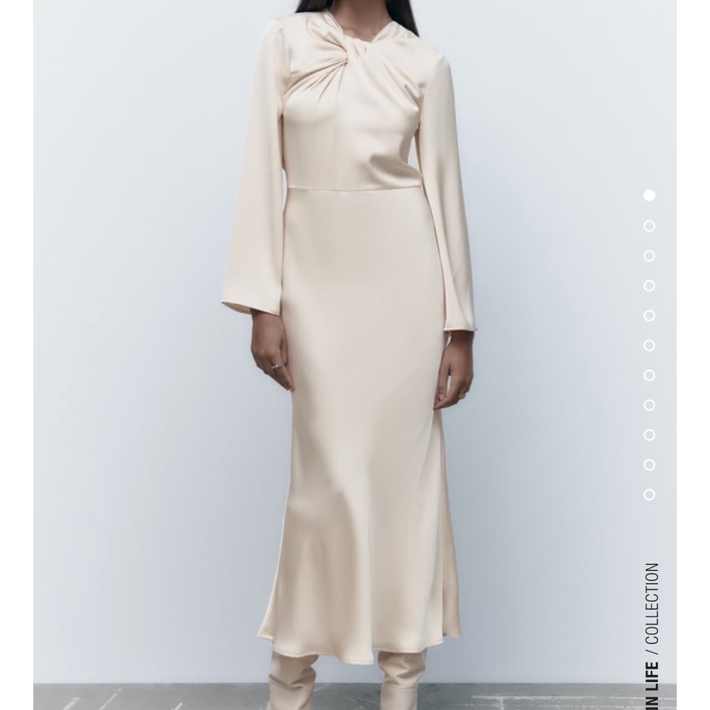 NWT OPEN BACK SATIN EFFECT ZARA DRESS